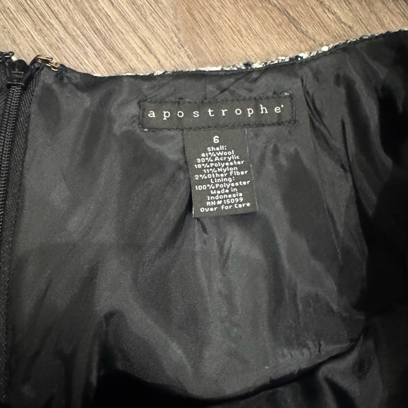 Apostrophe Black/White Tweed Jacket -size 4 Skirt (size 6 ) - Picture 4 of 4